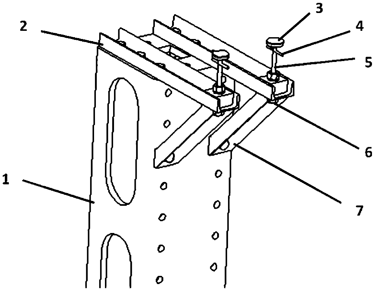 A kind of auxiliary support device and adjustment method for flexible structure processing and trimming