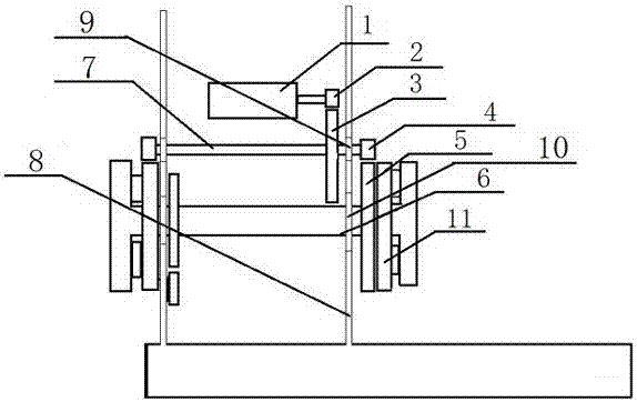 Power deceleration transmission system of threading machine