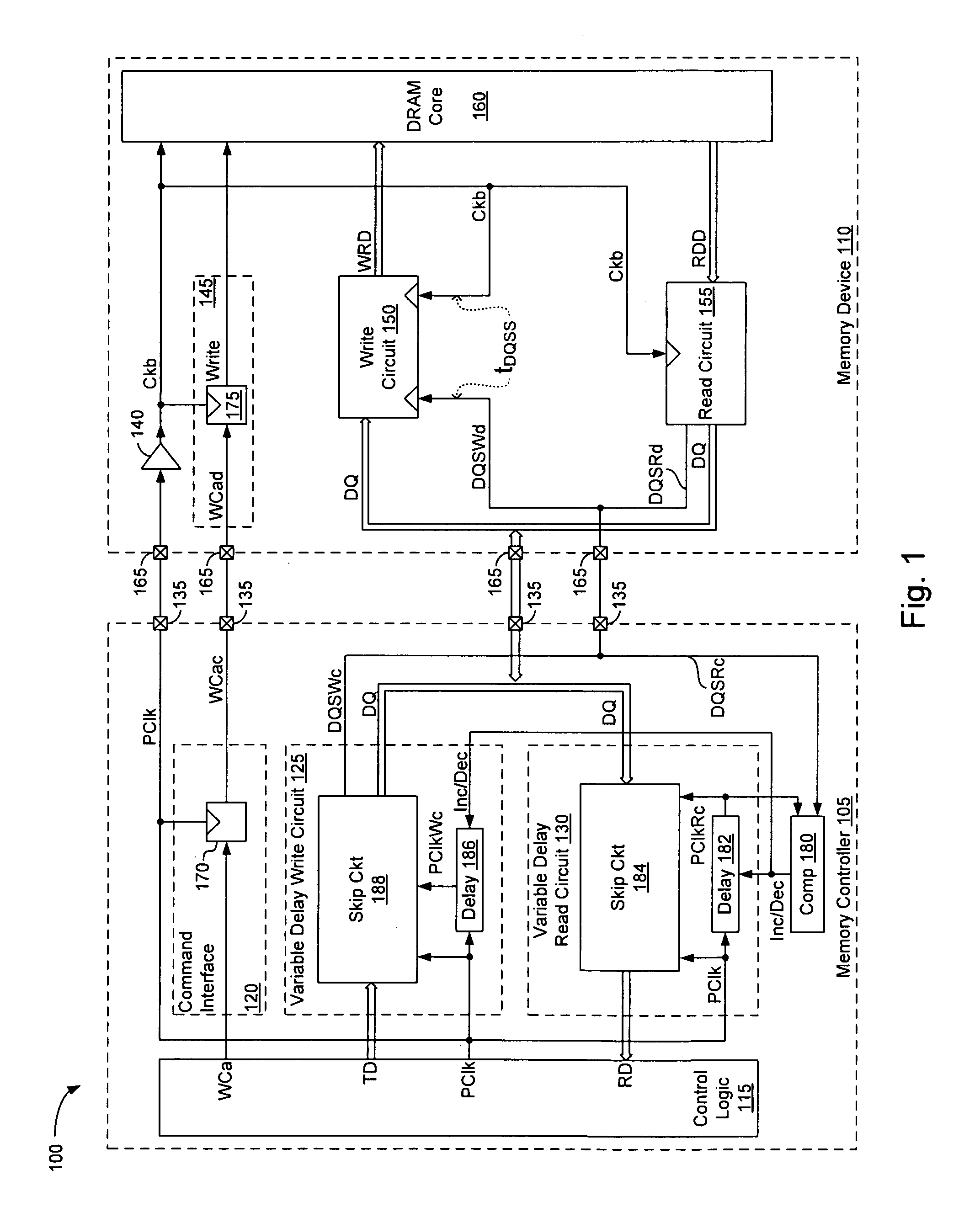 Memory systems and methods for dynamically phase adjusting a write strobe and data to account for receive-clock drift