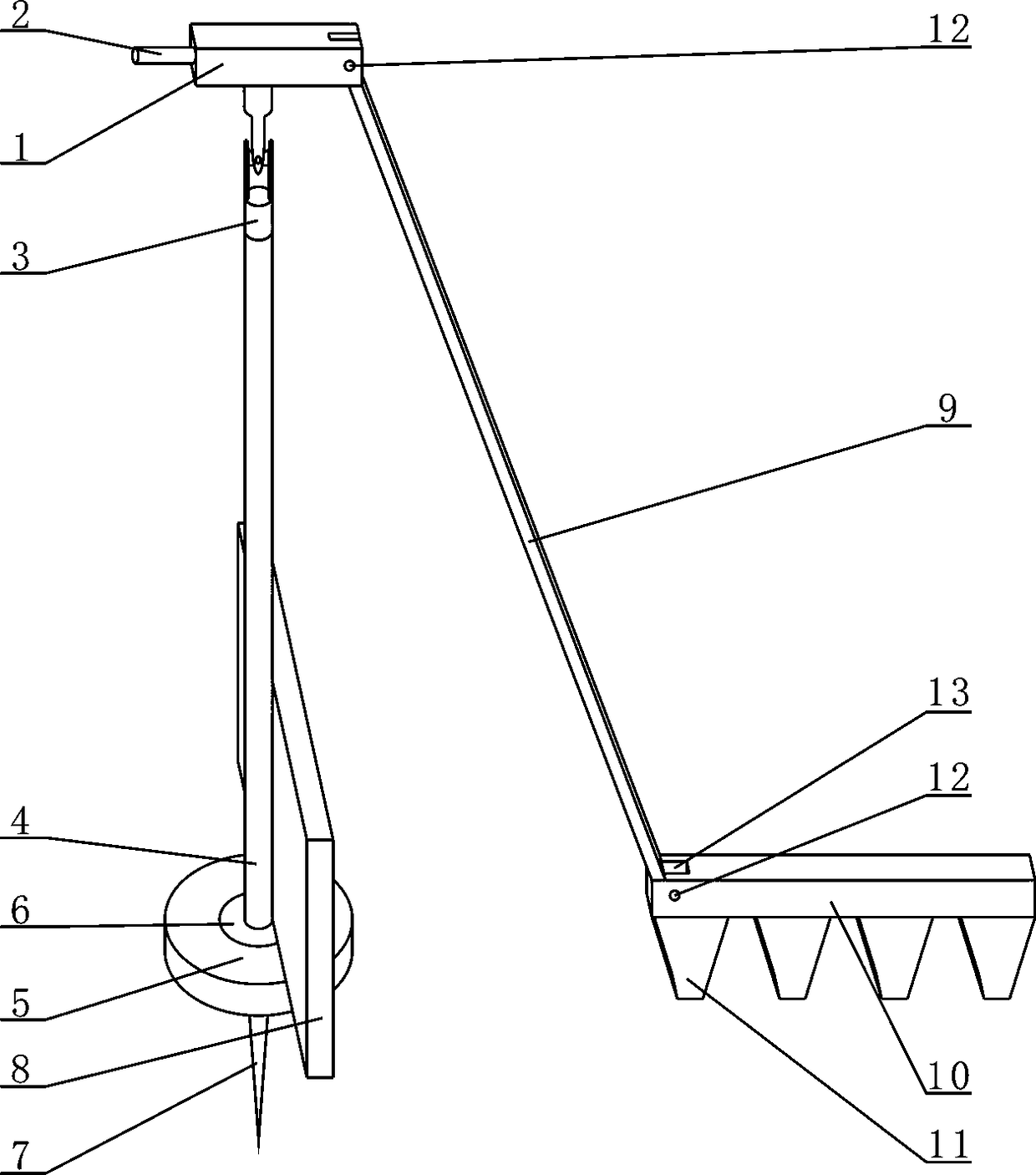 Rotary thick dung paving device in garden fertilization