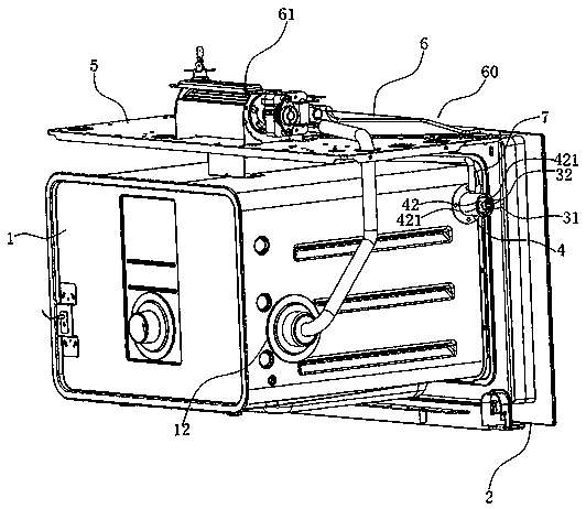 Door lock structure and steaming cooking device provided with same