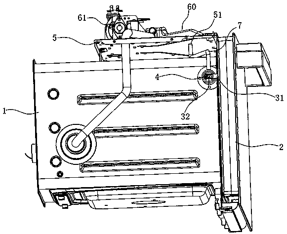 Door lock structure and steaming cooking device provided with same
