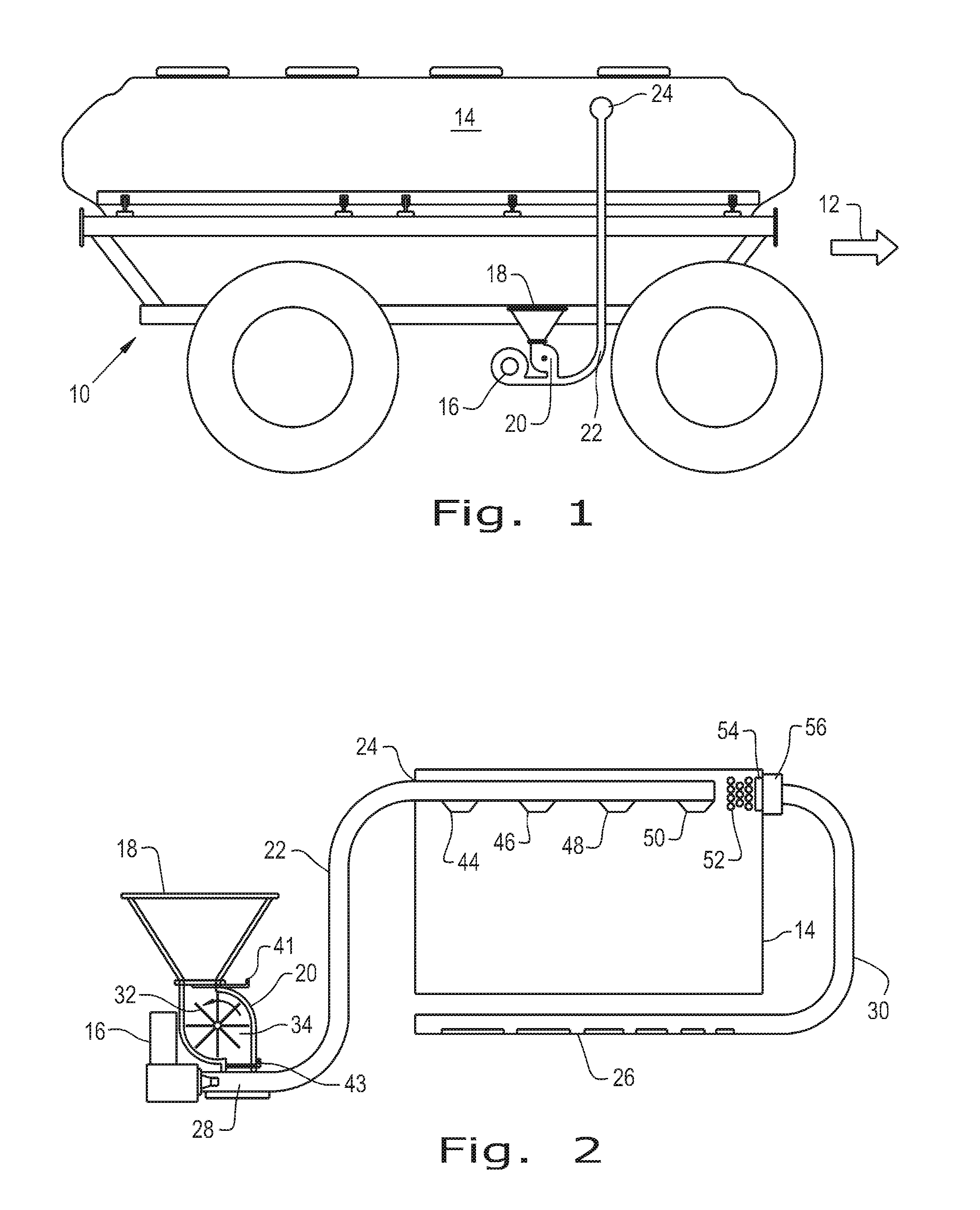 Downward elbow with cyclonic effect and product overflow capability