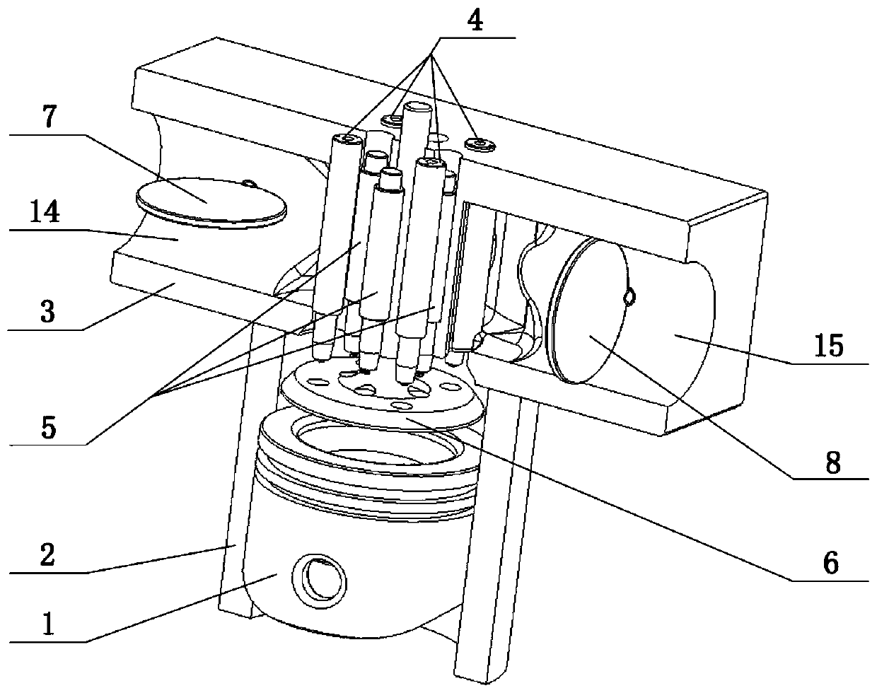 A single-valve four-stroke internal combustion engine