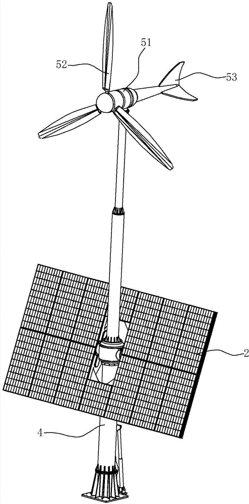 Wind power and solar power combined power generation device