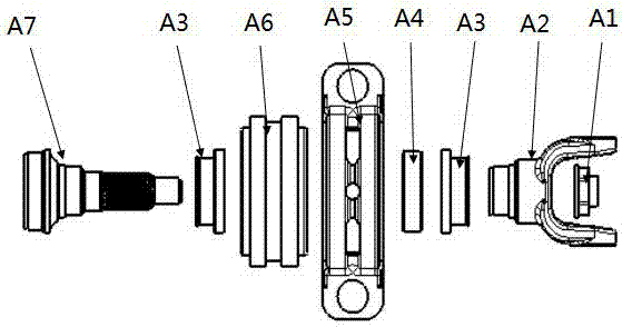 Novel universal joint transmission shaft intermediate support