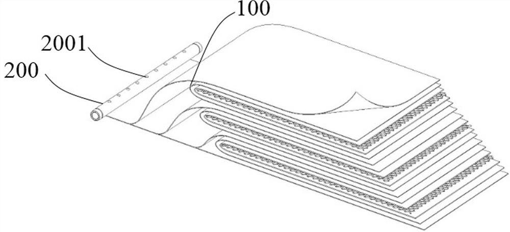 A roll-type membrane element and its preparation method and application