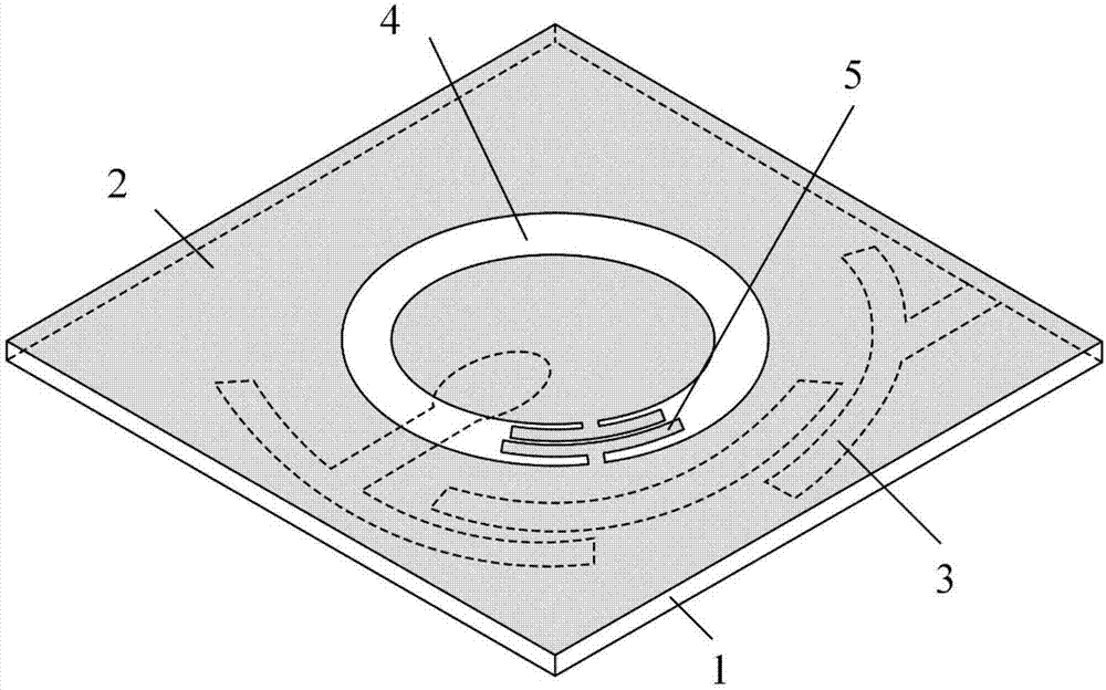 Circularly polarized slot antenna with filtering characteristic