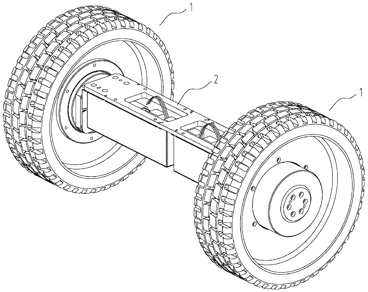 Two-wheel drive differential wheel driving unit structure