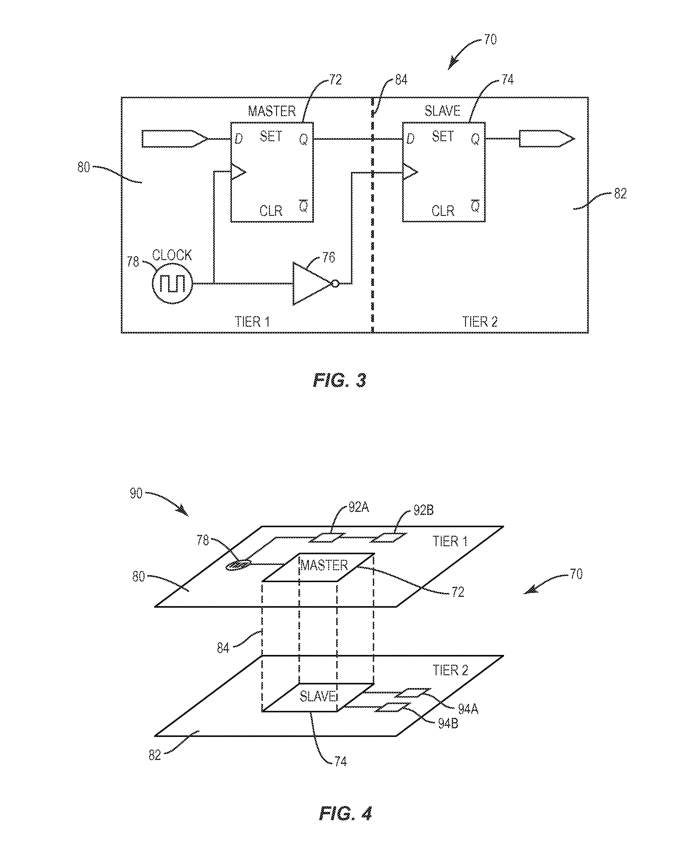 Flip-flops in a monolithic three-dimensional (3D) integrated circuit (IC) (3DIC) and related methods
