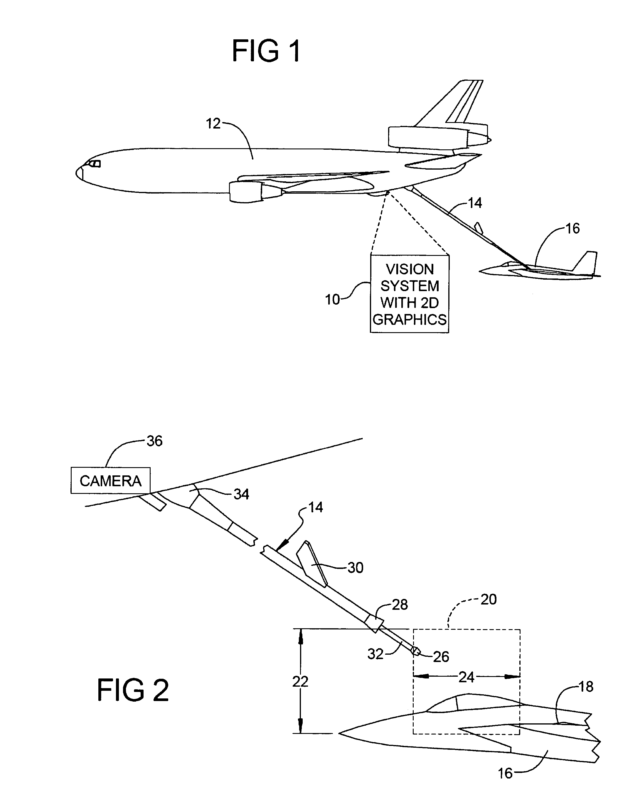 Vision system and method incorporating graphics symbology for use in a tanker refueling system