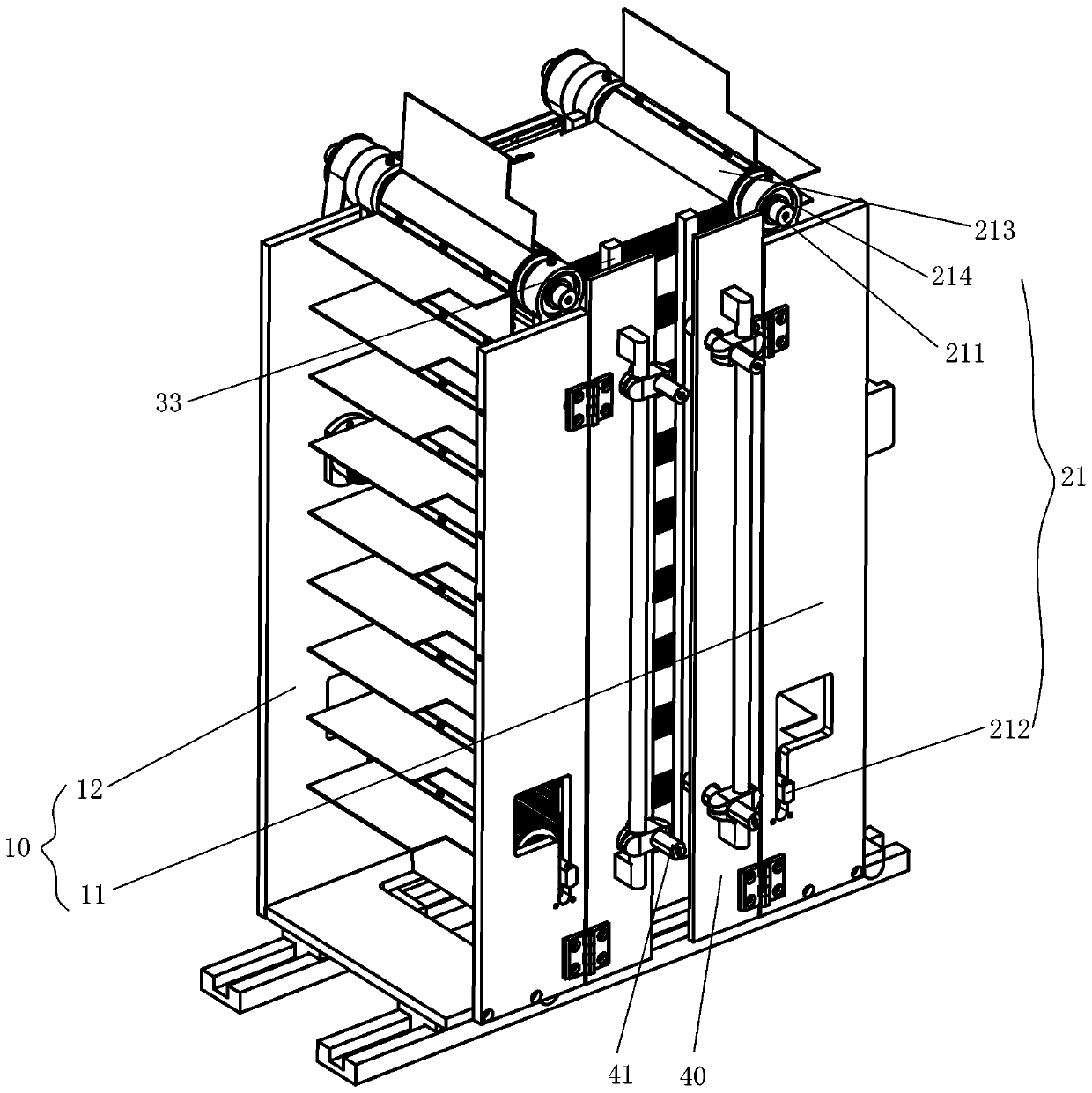 Bag stack conveying device and packaging machine
