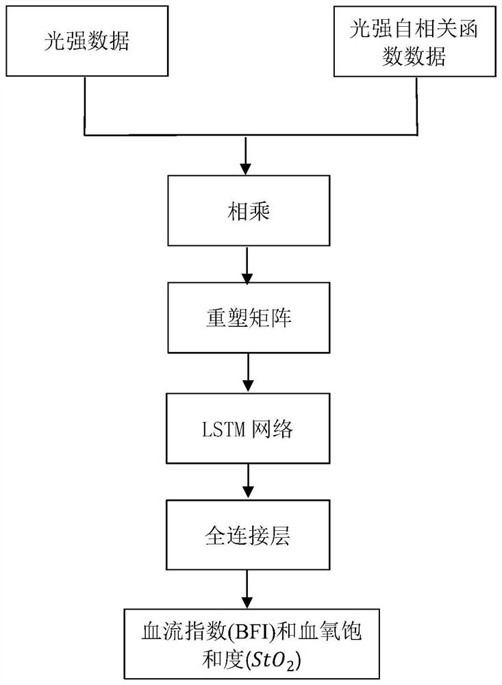 Tissue blood flow and oxyhemoglobin saturation measuring method based on deep learning diffusion correlation spectrum