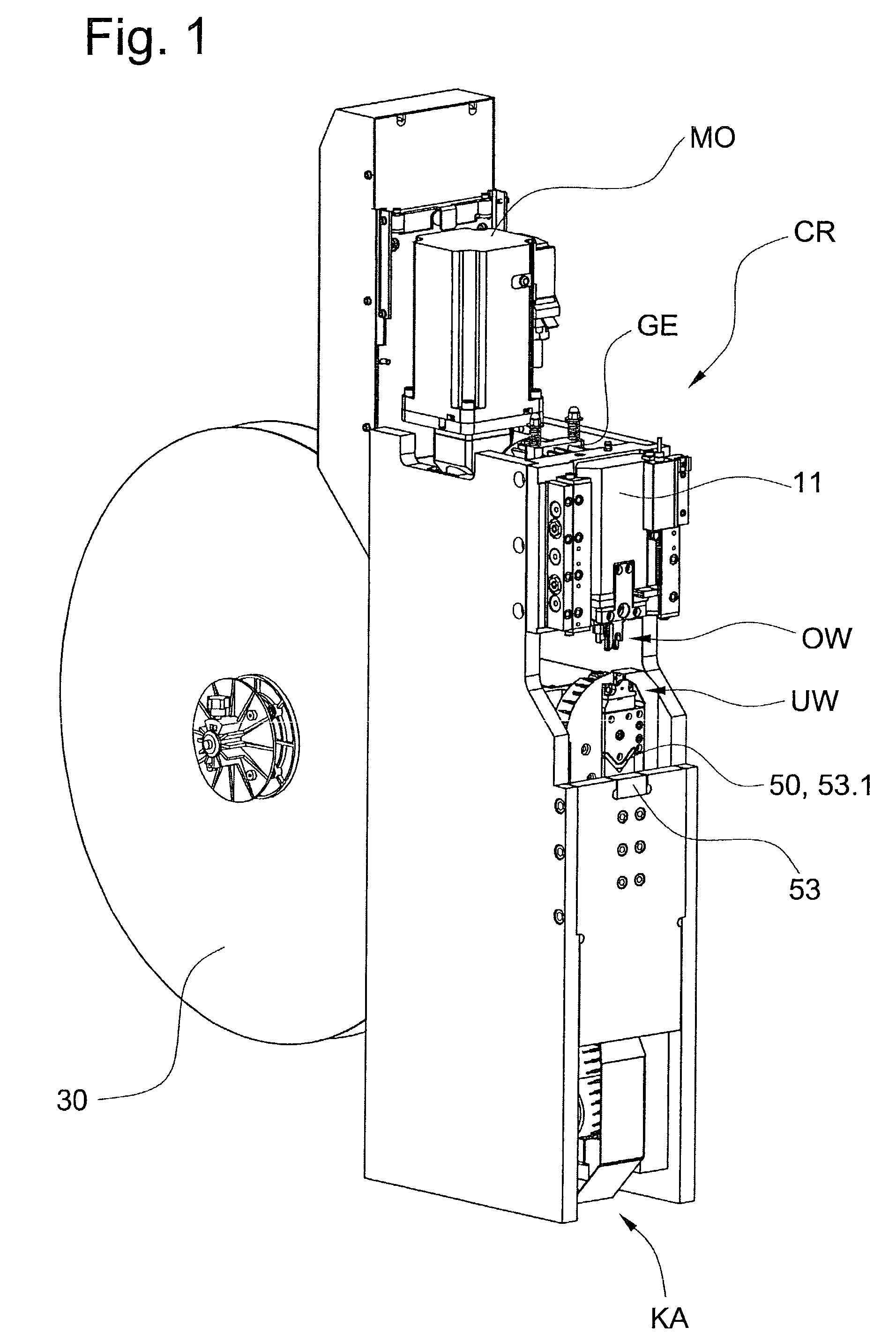 Crimping press with contact feed