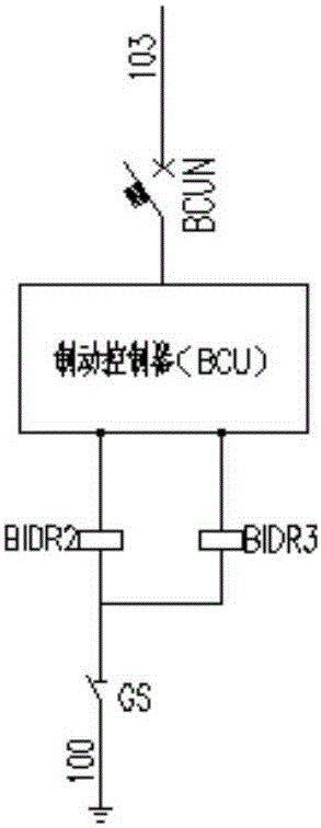 Train automatic braking control circuit based on bogie unstability detecting devices