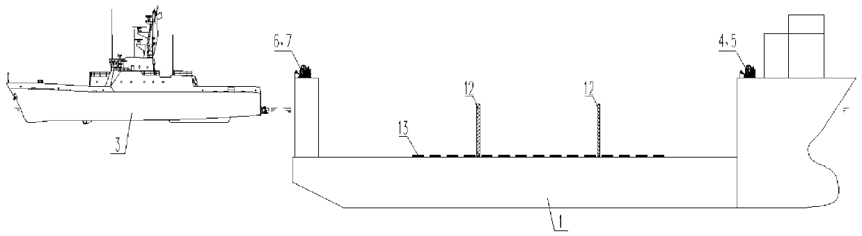 Method for cargo carrying of semi-submerged ship based on deep and open sea conditions