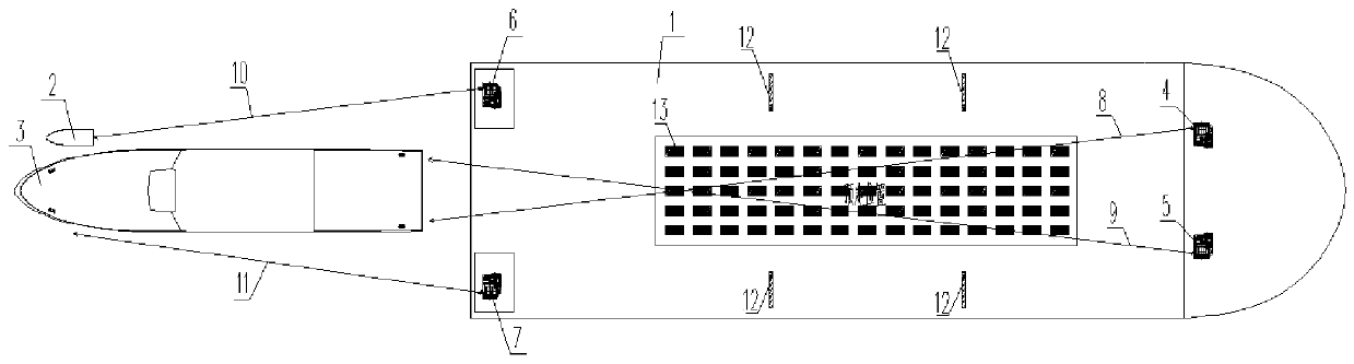 Method for cargo carrying of semi-submerged ship based on deep and open sea conditions