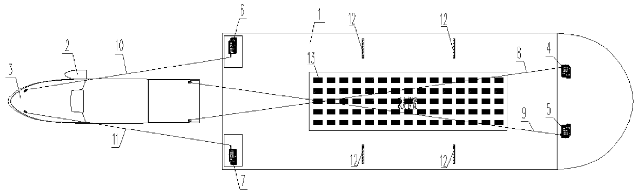 Method for cargo carrying of semi-submerged ship based on deep and open sea conditions