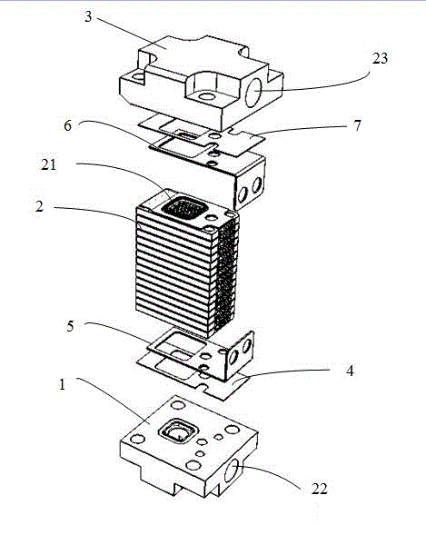 Stacked-array liquid refrigeration type high-power semiconductor laser