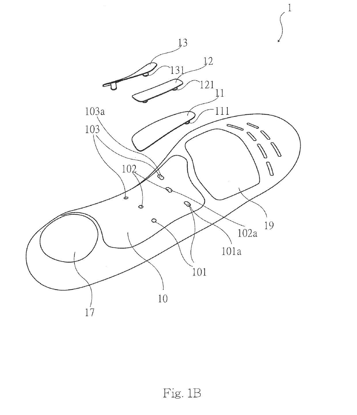 Tunable rigidity insole with interchangeable stiffeners