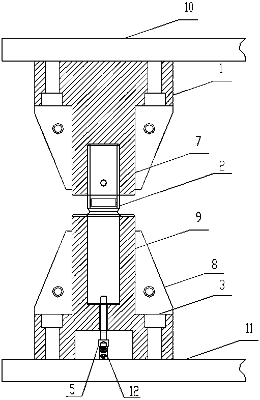 A separate automatic rebound horizontal shear locking device