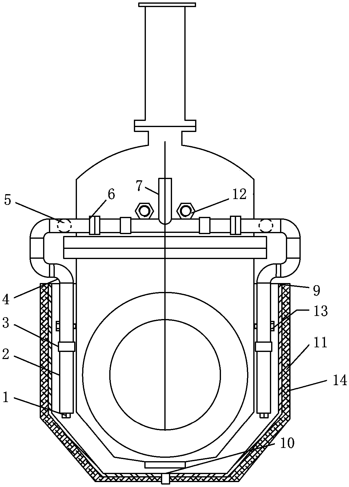 Anti-coking device and gas delivery pipeline for large gate valve