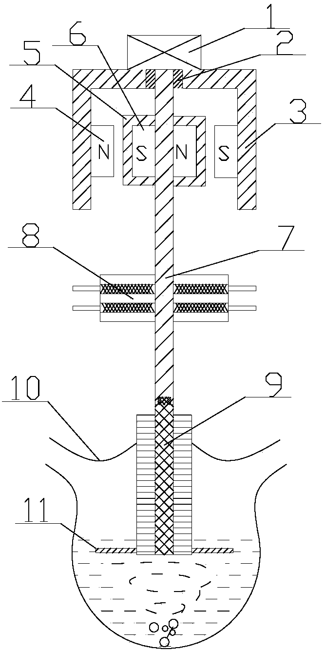 Shock-absorbing rotary disk electrode device for avoiding bubbles in center of electrode