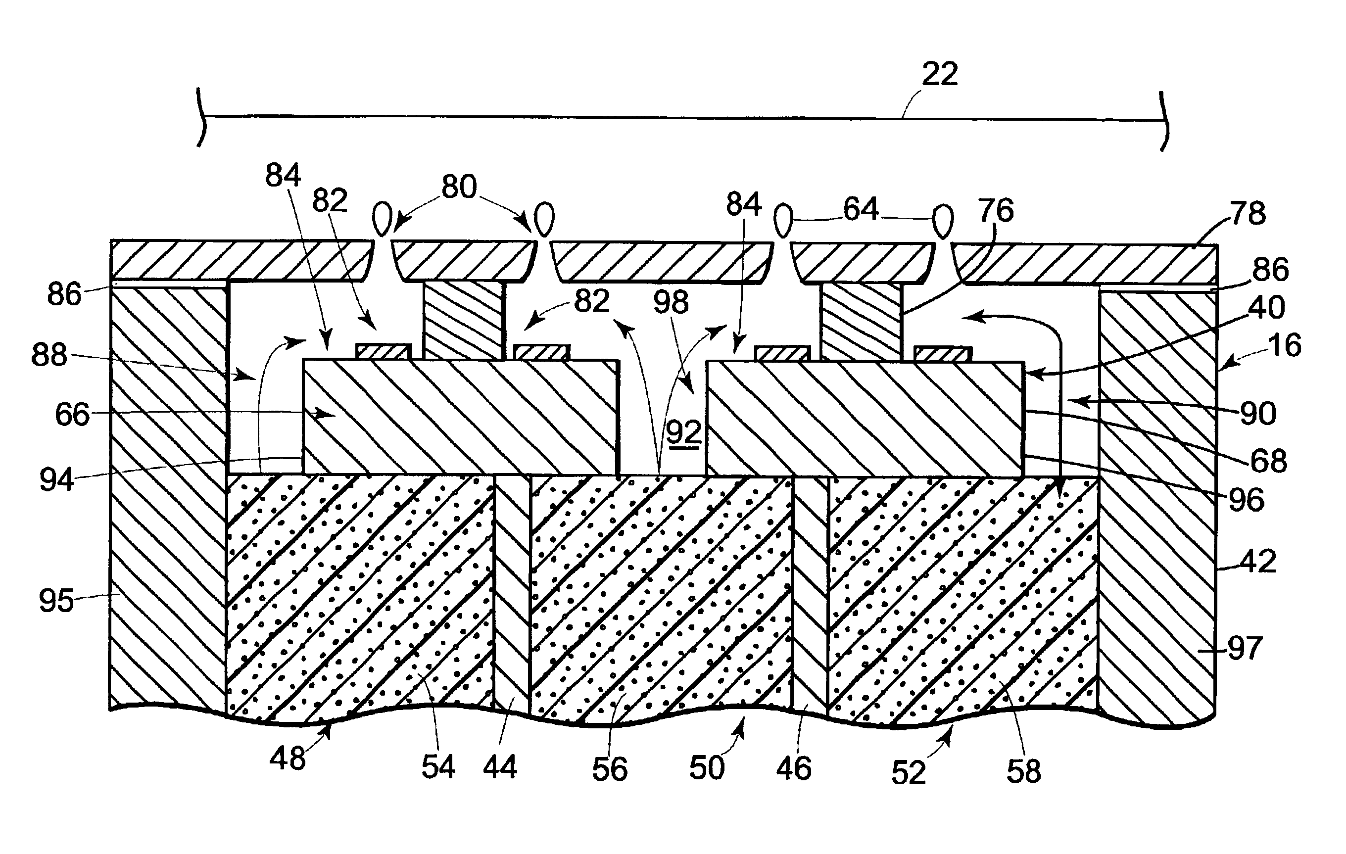 Printhead employing both slotted and edgefeed fluid delivery to firing resistors