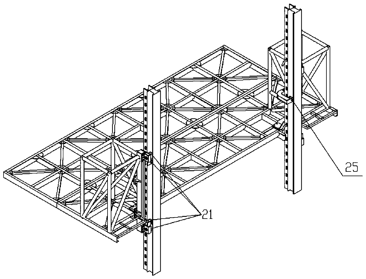 A kind of hydraulic lifting working platform and platform lifting method
