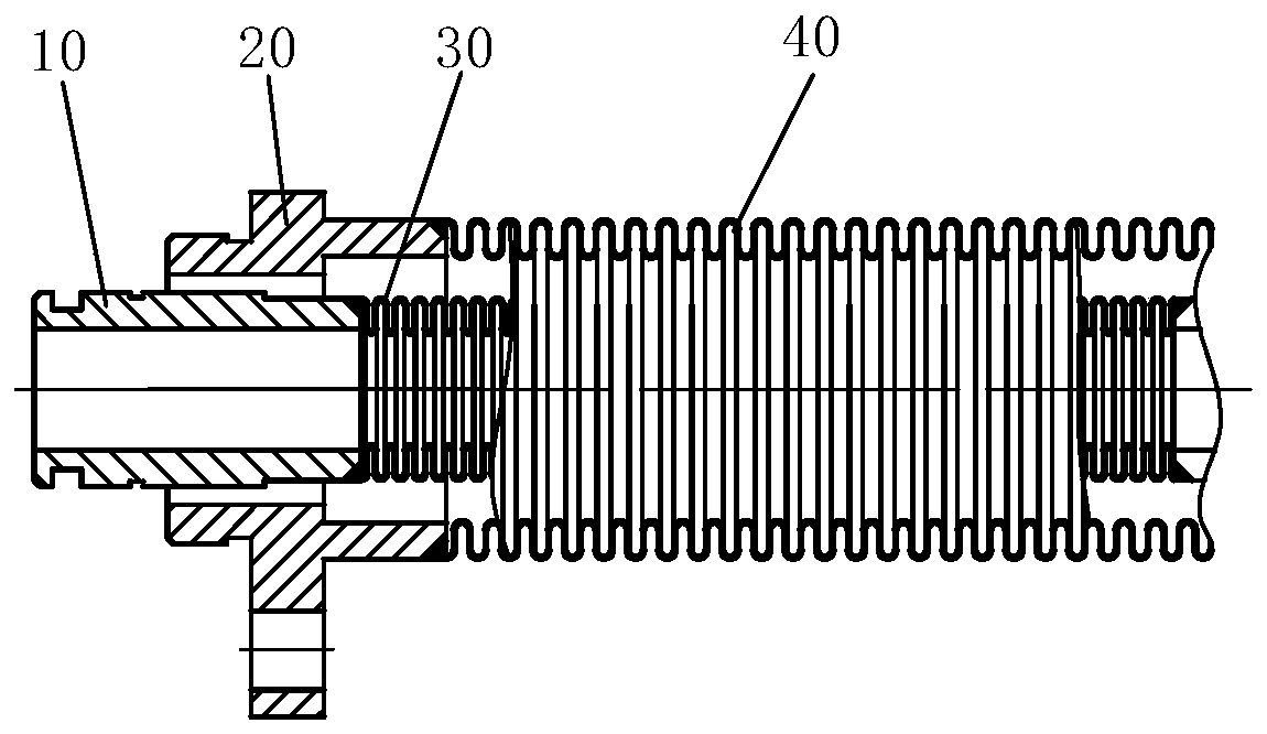 Marine gas double-wall corrugated pipe and welding method thereof