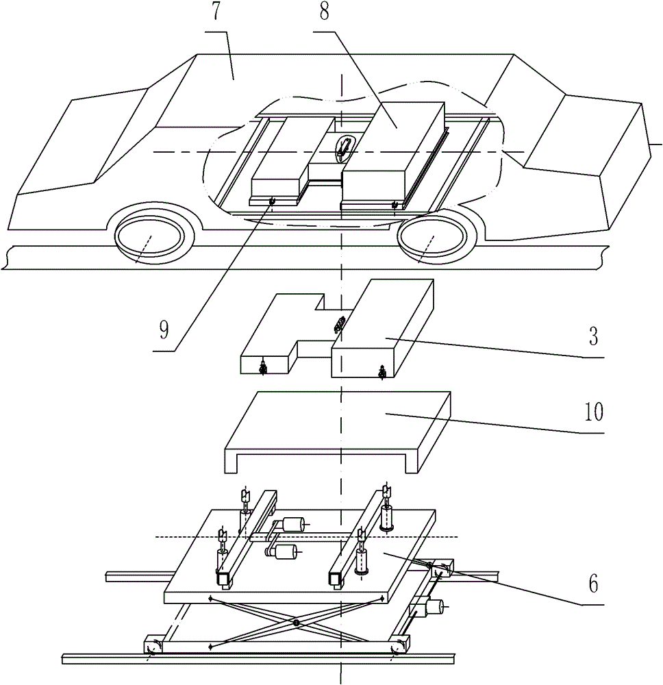 Automatic vehicle-mounted mobile power charging and exchanging station for electric vehicle and method for quickly exchanging battery