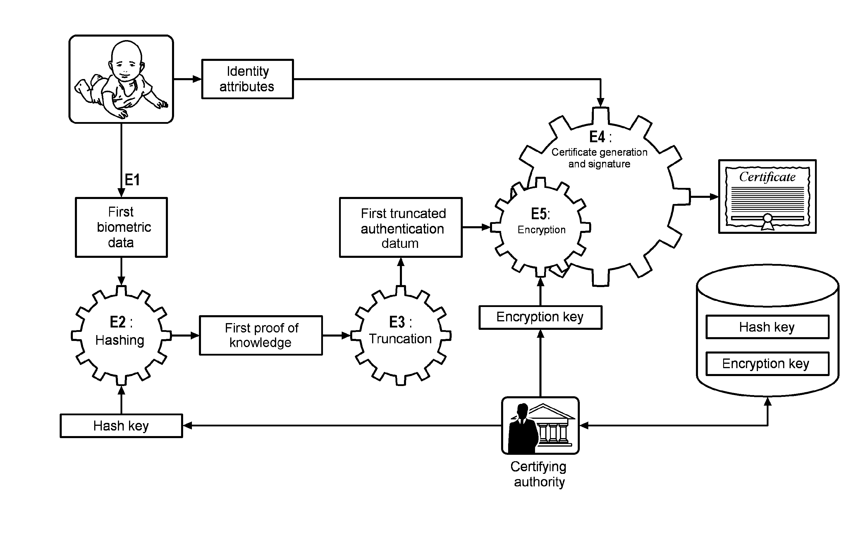 Method of authenticating a user holding a biometric certificate