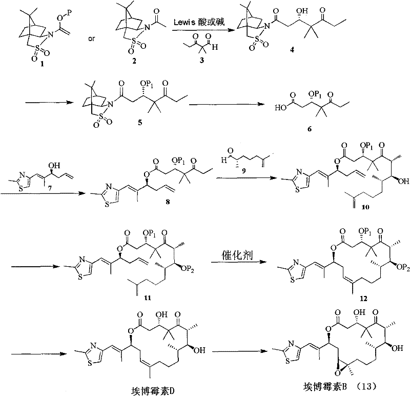 Method for preparing epothilone D and B