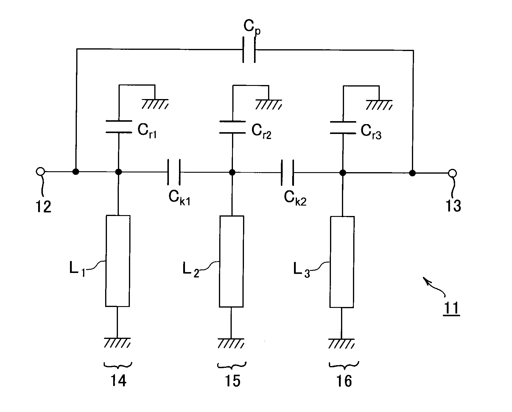 Band-pass filter module and module substrate