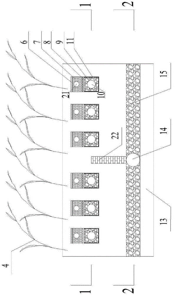 A minimally invasive excavation multi-media underground percolation treatment device for irrigation water