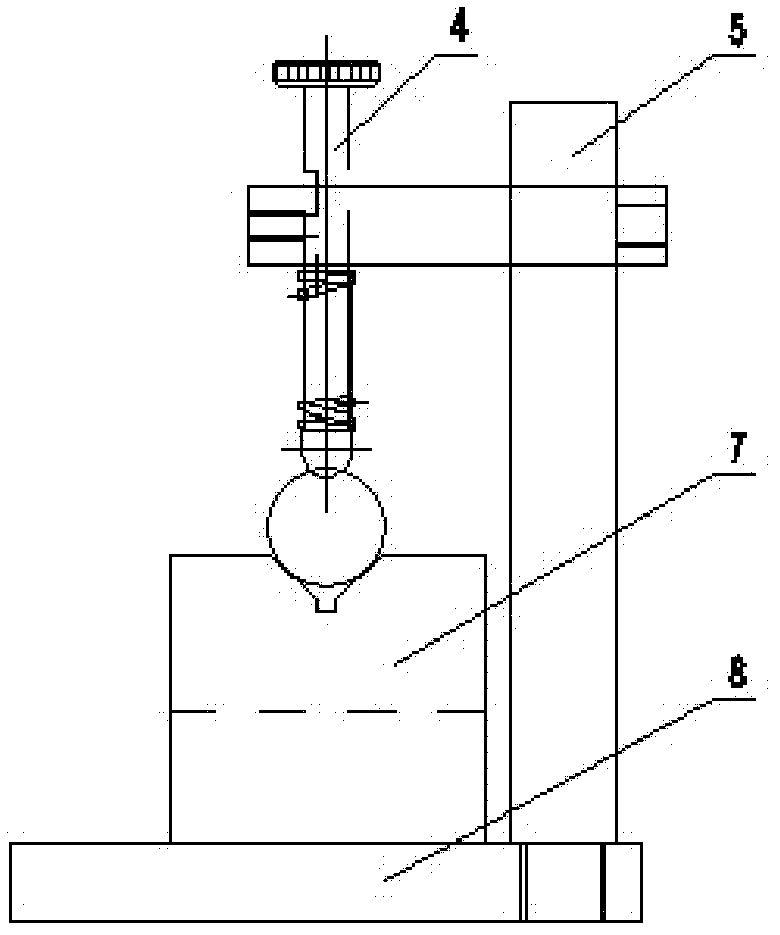 Special measurer for distance between arc and end face of crankshaft