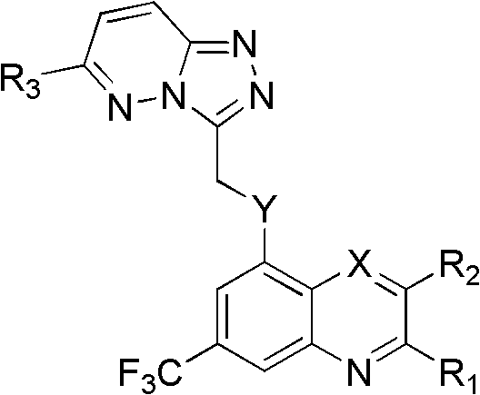 Trifluoro methyl substituted quinoline or quinoxaline compound and preparation method thereof, and pharmaceutical composition containing the compound and purpose thereof