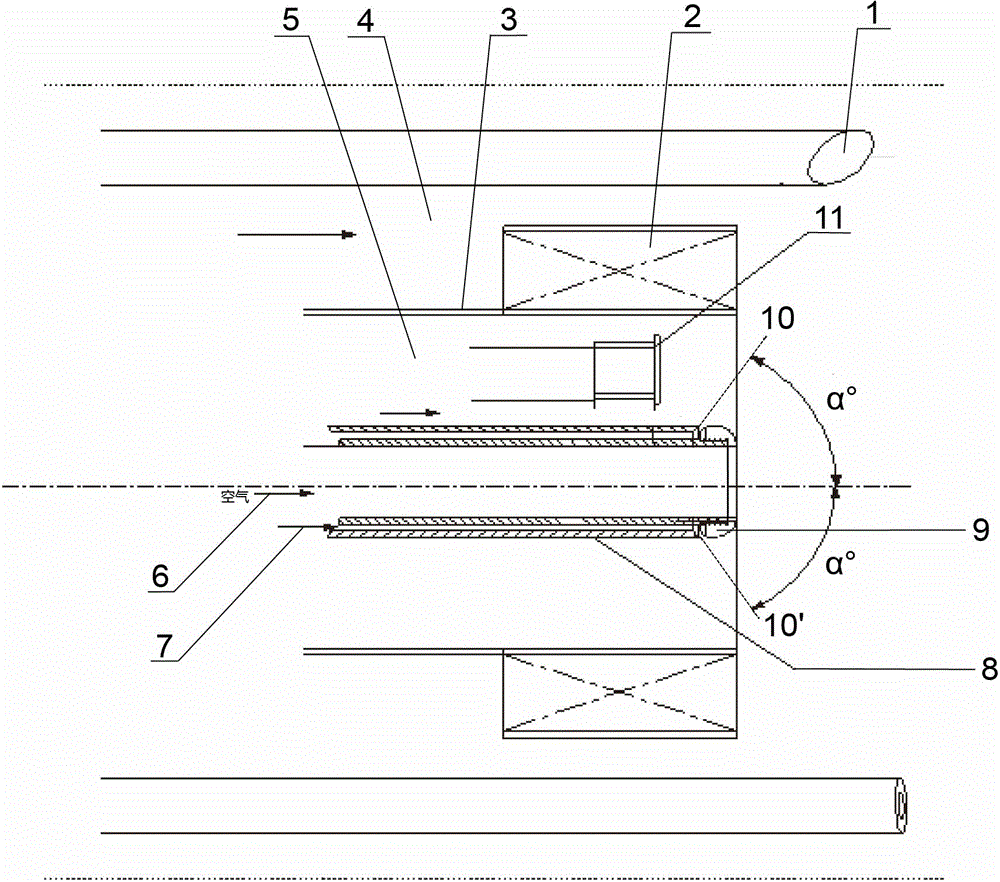 Ignition and stable combustion device for industrial gas burner