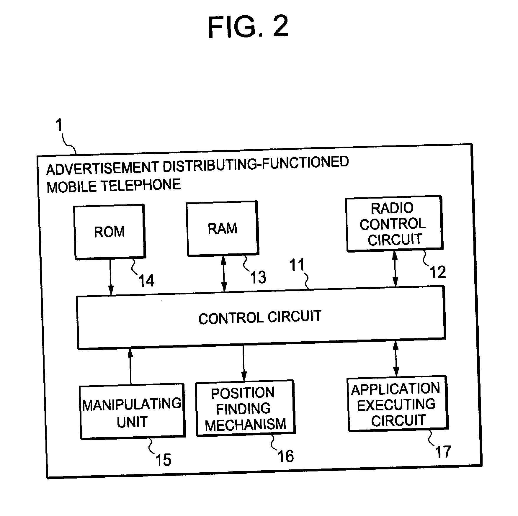 Mobile telephone, and advertisement distributing method and distributing system for its use