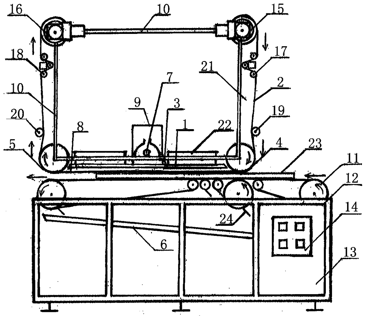 Air cushion type surface pressure film coating process and device