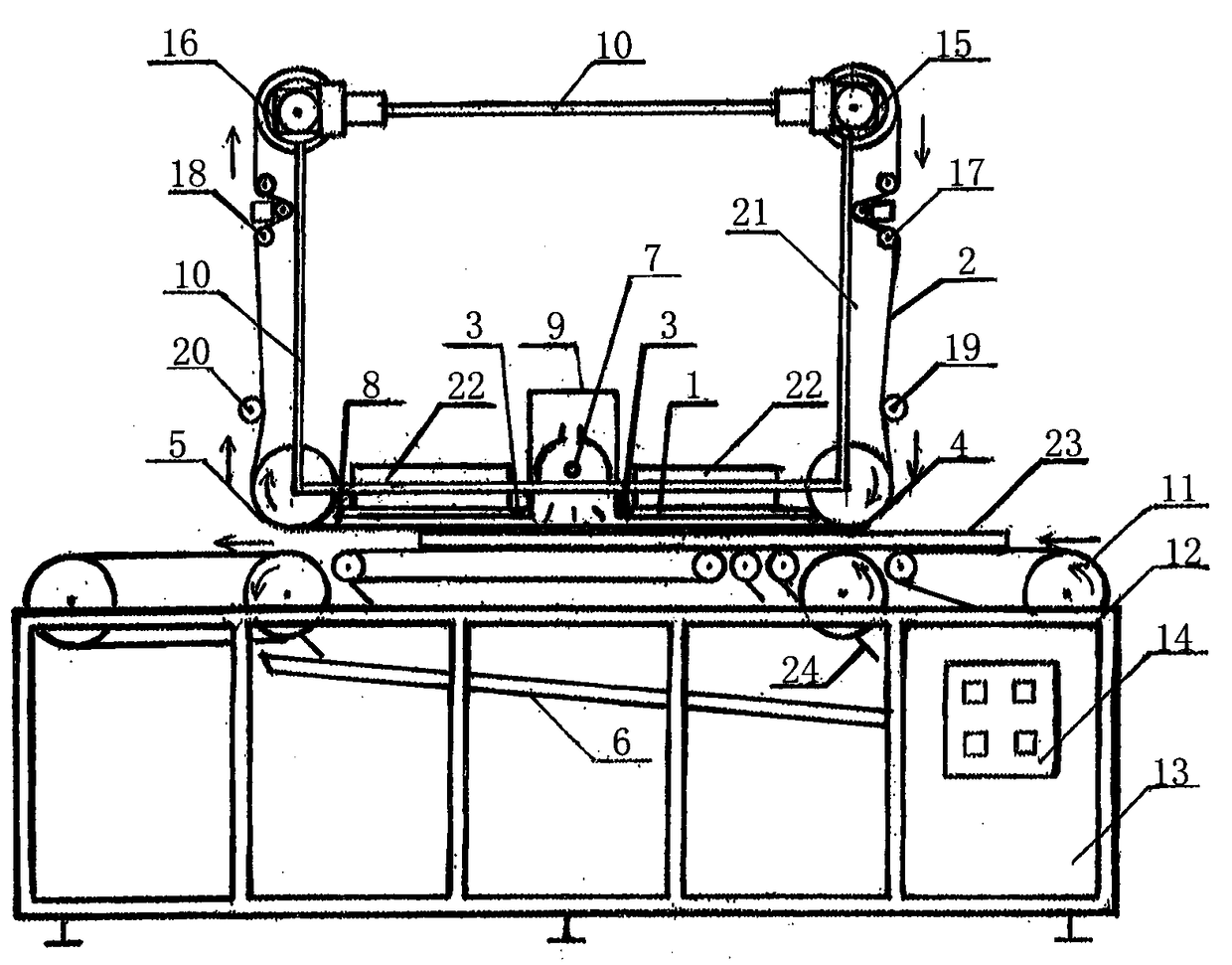 Air cushion type surface pressure film coating process and device