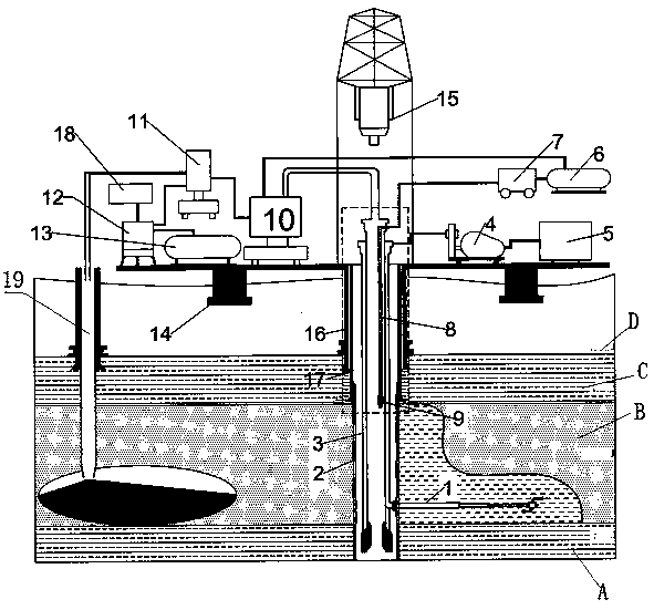 Exploitation method and extraction device for jet crushing and reverse circulation transport of slurry marine natural gas hydrate