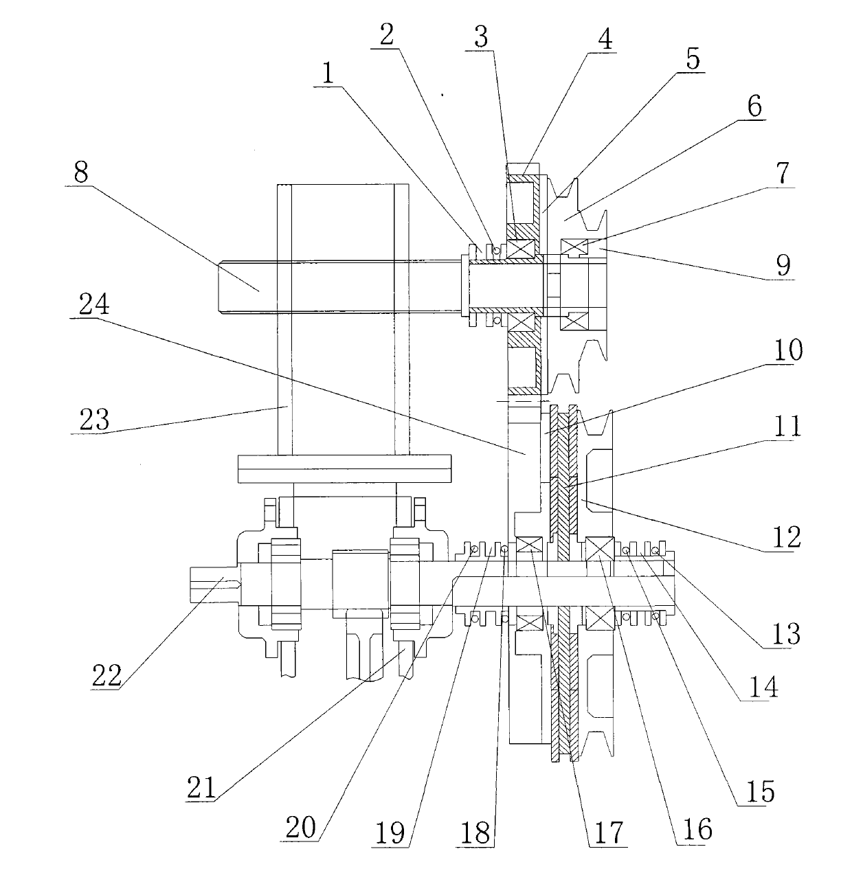 Device for driving moving shaft to flexibly rotate positively and negatively