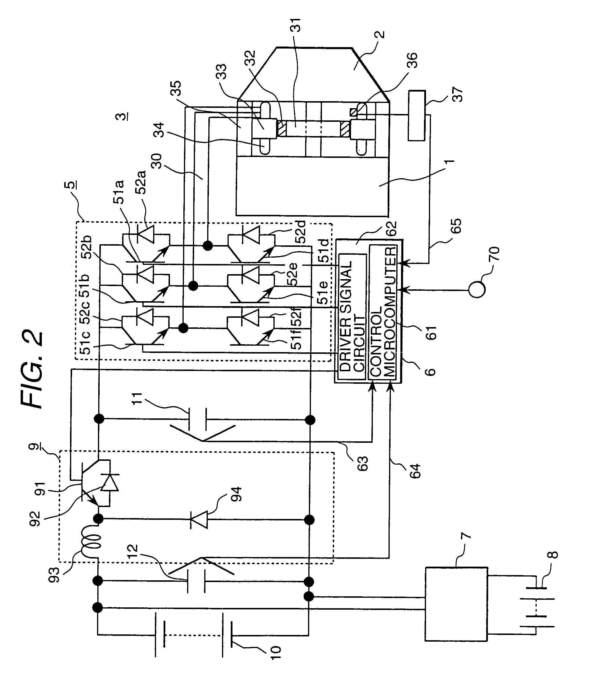 Dynamotor of hybrid vehicle, and method of control thereof