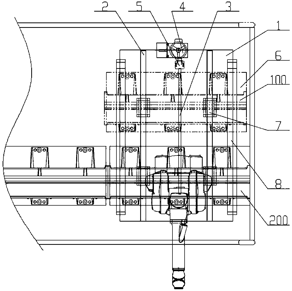 Load-bearing unit guide rail transfer equipment and method