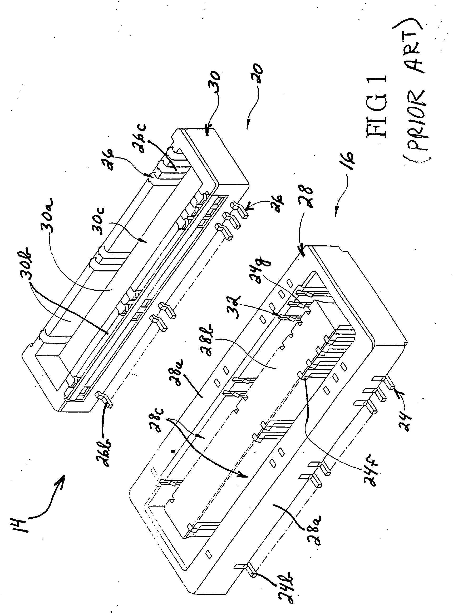 Board-to-board connector with improved terminal contacts