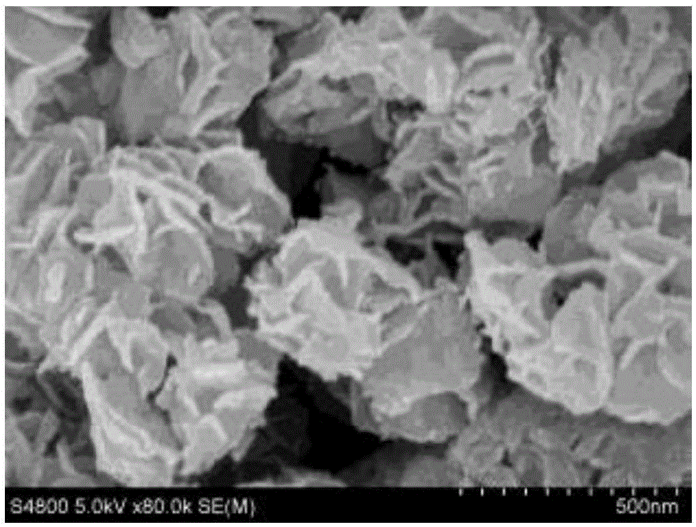 Preparation method of anode material Fe3O4/MoS2 for lithium ion battery