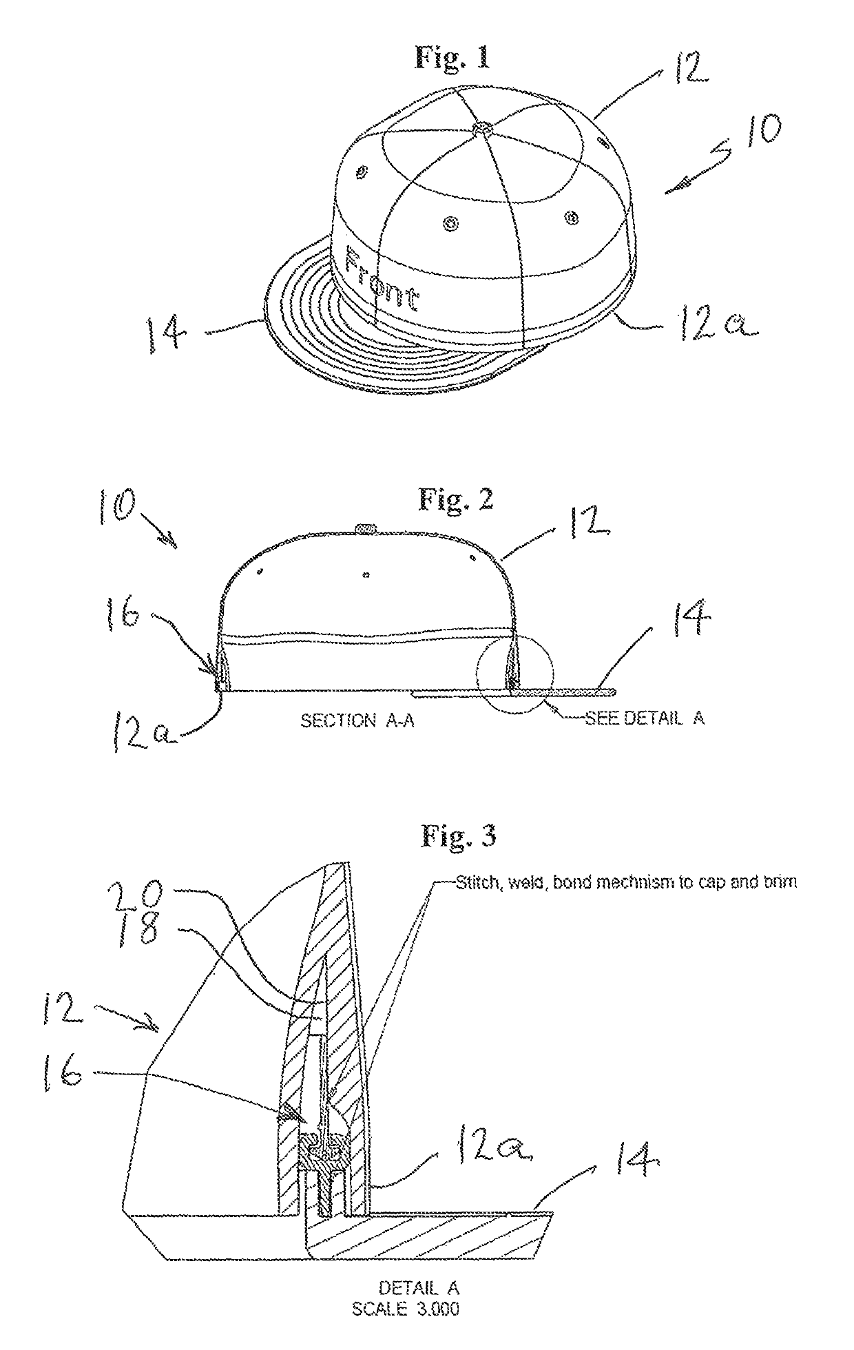 Rotatable brim cap with stabilized track transition interface