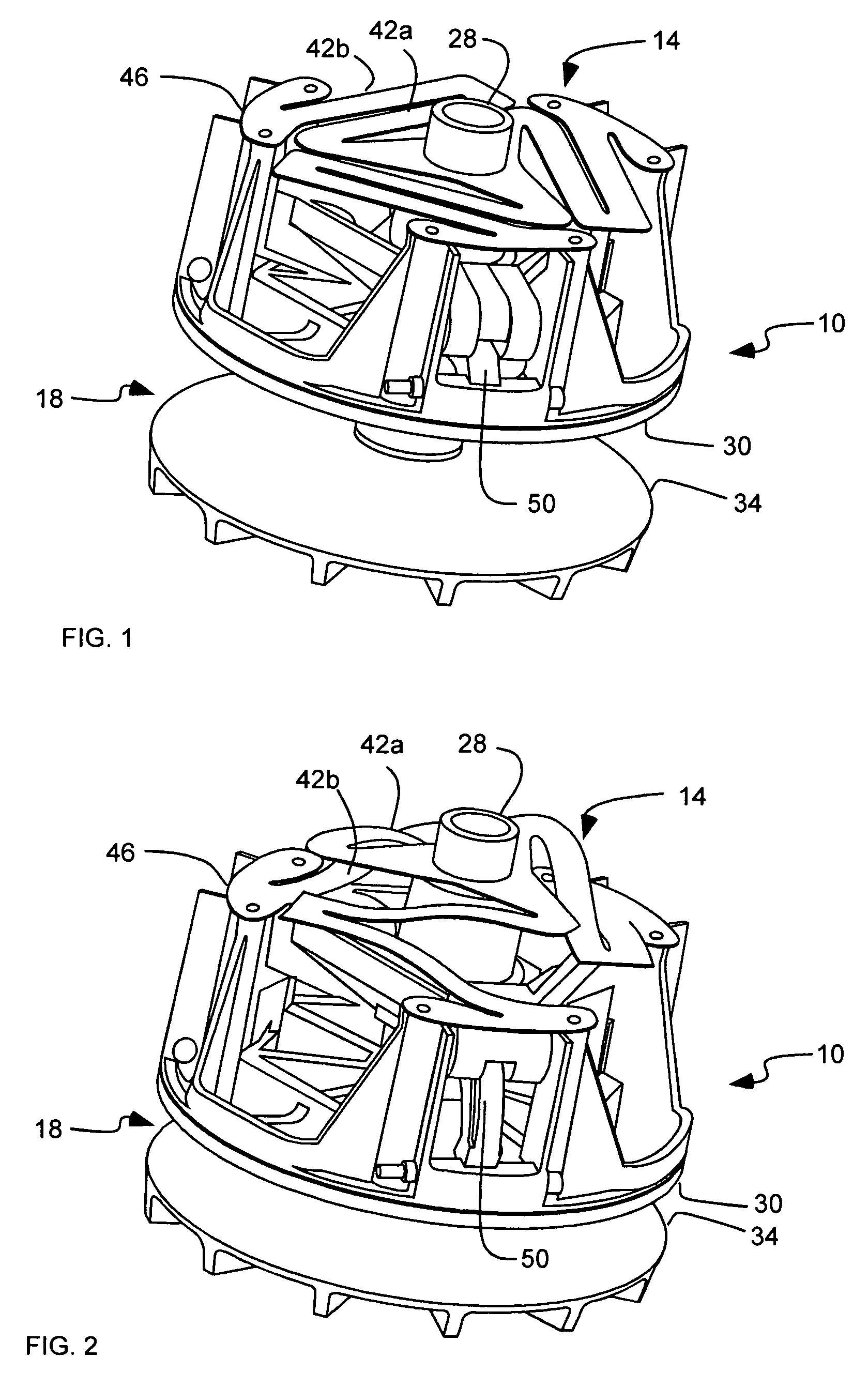 Continuously variable transmission or clutch with ortho-planar compliant mechanism