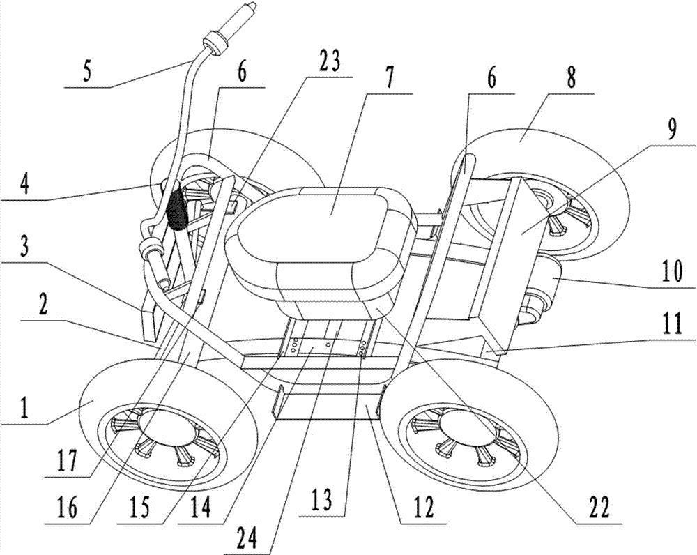 Microminiature four-wheel electric vehicle comfort chassis structure